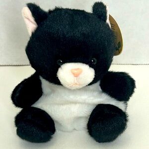 CRICKET CAT 🐈‍⬛ Tuxedo Black & White Cat Palm Pals by Aurora NWT